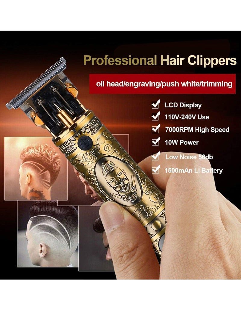 ماكينة قص الشعر للرجال، ماكينة تشذيب اللحية، ماكينة تشذيب بدون فجوات، ماكينة تشذيب على شكل حرف T لقص الشعر، ماكينة تشذيب لاسلكية للحلاقة الاحترافية، ماكينة قص الشعر، ماكينة قص الحواف - Image 4