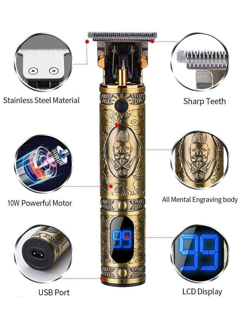 ماكينة قص الشعر للرجال، ماكينة تشذيب اللحية، ماكينة تشذيب بدون فجوات، ماكينة تشذيب على شكل حرف T لقص الشعر، ماكينة تشذيب لاسلكية للحلاقة الاحترافية، ماكينة قص الشعر، ماكينة قص الحواف - Image 2