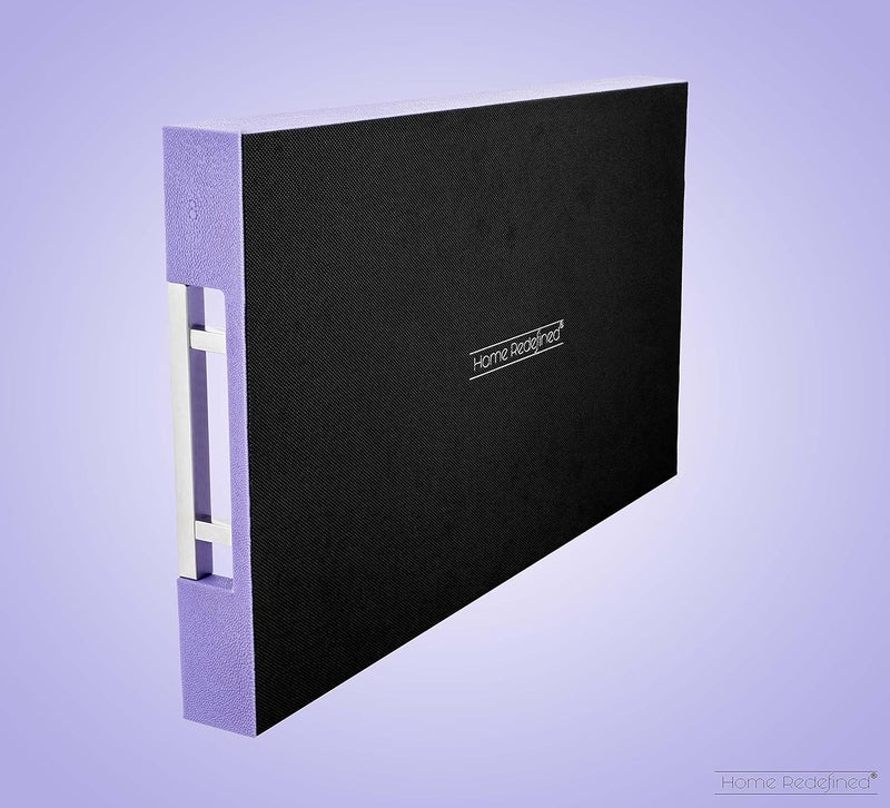 Home Redefined for All Occasions - Rectangular - 18 x 12 Inches - Lavender Violet - Decoration - Coffee Table - Fragrance - Living Room - Kitchen - Serving Tray with Silver Metal Handles - Image 5