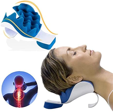 Mugath Neck and Shoulder Relaxer Cervical Traction Device for Spinal Alignment Neck Muscle Tension Relief for Muscle Pain and Neck Support Stretcher for TMJ Pain Relief Chiropractic Pillow - Image 2