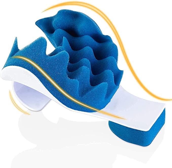 Mugath Neck and Shoulder Relaxer Cervical Traction Device for Spinal Alignment Neck Muscle Tension Relief for Muscle Pain and Neck Support Stretcher for TMJ Pain Relief Chiropractic Pillow - Image 1