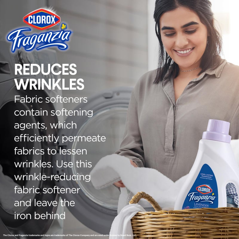 Clorox Fraganzia Liquid Laundry Fabric Softener, Lavender with Eucalyptus Scent - Laundry Odor Eliminator, Wrinkle Reducer and Static Reducer, 40 Fl Oz - Image 4