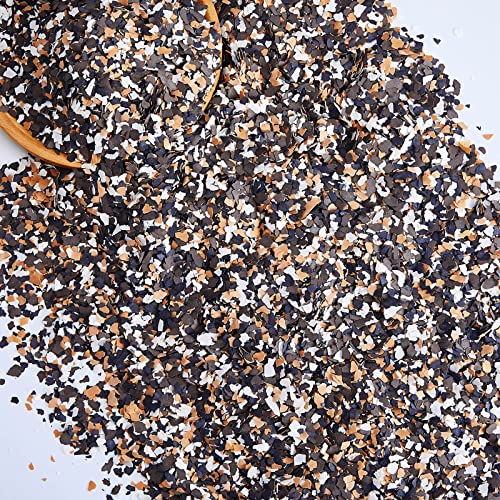 Timtin 700 G/ 1.54 Lb Blend Decorative Color Chips Concrete Floor Coatings Paint Flakes for Garage Floor Paint Interior Exterior Walls Floors(Black, White, Brown, Yellow) - Image 1