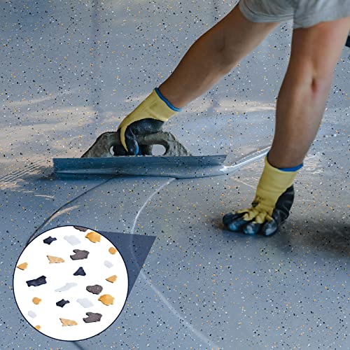 Timtin 700 G/ 1.54 Lb Blend Decorative Color Chips Concrete Floor Coatings Paint Flakes for Garage Floor Paint Interior Exterior Walls Floors(Black, White, Brown, Yellow) - Image 3