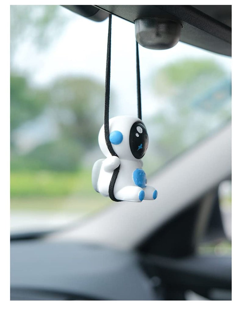 Car Hanging Decoration Accessories, Cute Swing Astronaut Car Pendant Cartoon Car Rear View Mirror Hanging Ornaments Interior Rearview Mirrors Charms Ornament Room Decor for Home Indoor Car Hanging Dec - Image 4