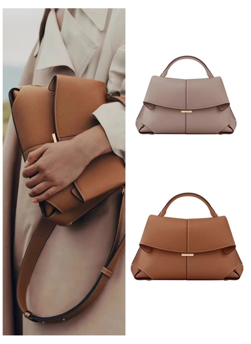 NIBEMINENT - polene genuine leather retro fashionable one-shoulder hand crossbody bag - Image 1