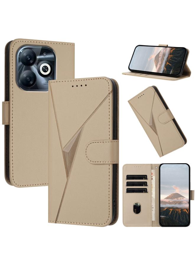 Zaboon Case For Infinix Smart 8 Pro Triangle Pattern Buckle Clasp Leather Phone Case - Image 1