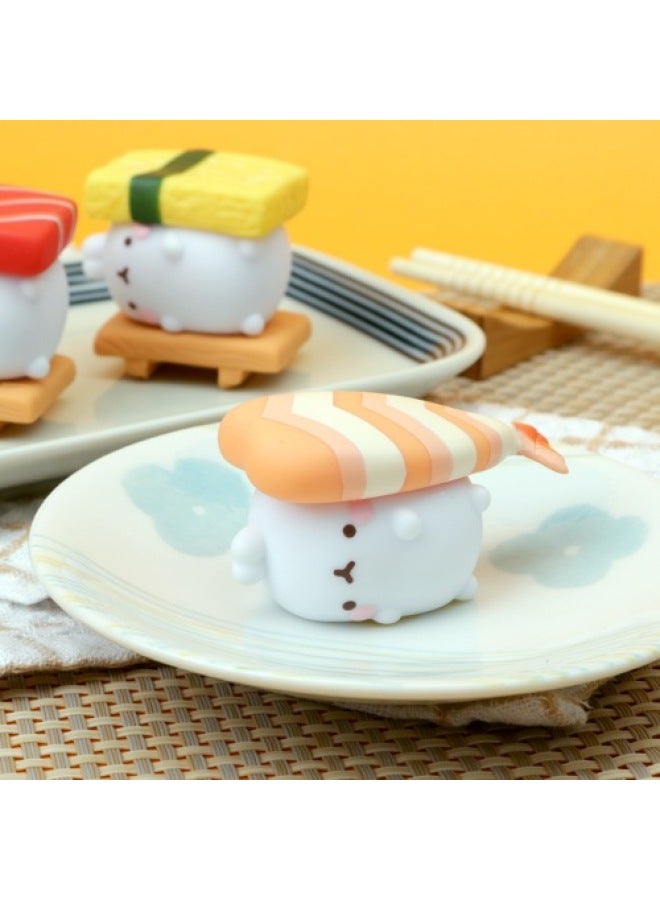 South Korea Molang Rabbit Mini Doll Cute Sushi Rabbit Doll Hand-made Blind Box (Color Box)-Color:Please Take 6 Sets (1 Generation)-Height:About 7CM