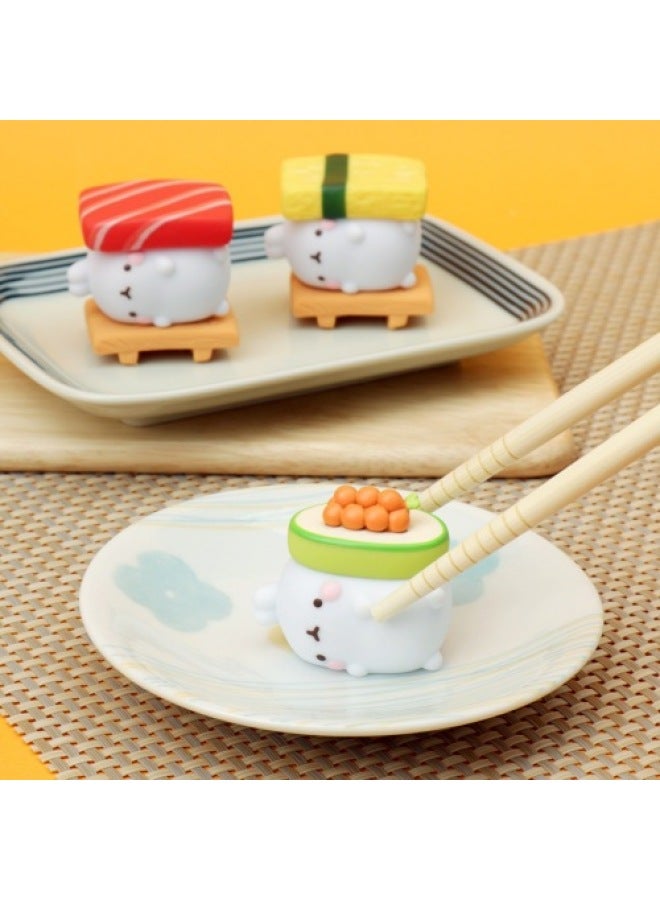 South Korea Molang Rabbit Mini Doll Cute Sushi Rabbit Doll Hand-made Blind Box (Color Box)-Color:Please Take 6 Sets (1 Generation)-Height:About 7CM