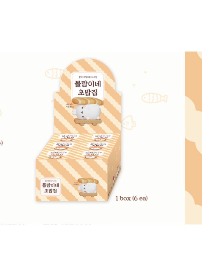 South Korea Molang Rabbit Mini Doll Cute Sushi Rabbit Doll Hand-made Blind Box (Color Box)-Color:Please Take 6 Sets (1 Generation)-Height:About 7CM