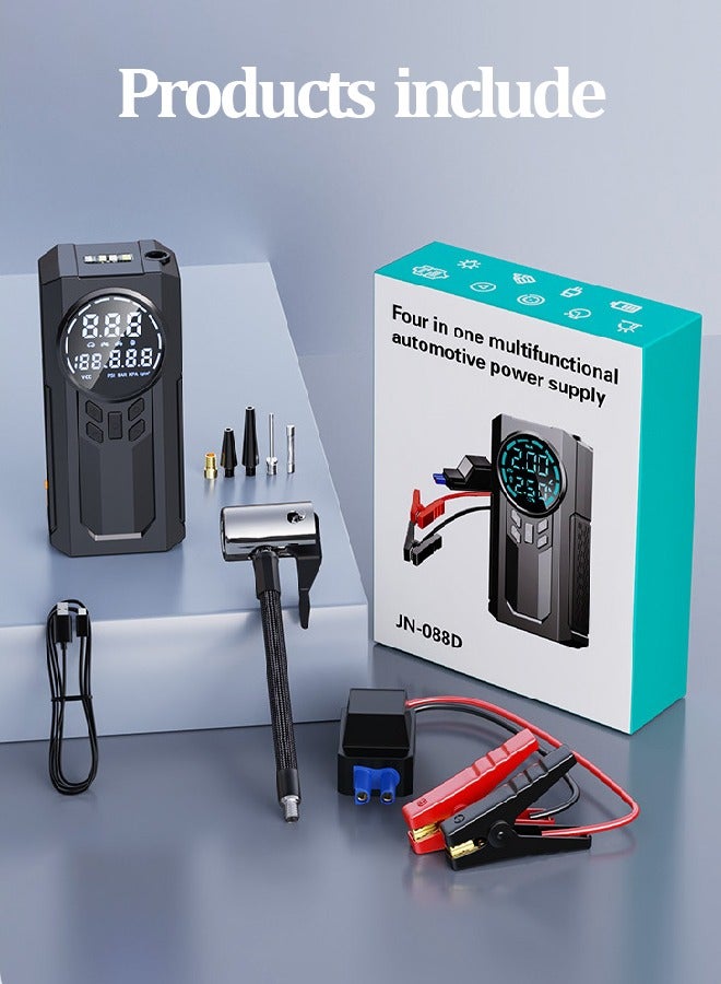 Jump Starter, Portable Cordless Car Battery Emergency Starter, Tire Air Pump, Air Compressor To Easily Inflate Tires, LED Display, With Flashlight, Mobile Power Supply, Large Capacity Storage - Image 2