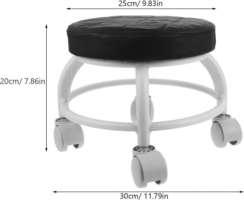 Swivel Rolling Stool with Wheels Portable Small Round Pedicure Footrest Chair for Salon Spa Beauty Workstation Random Color - Image 3
