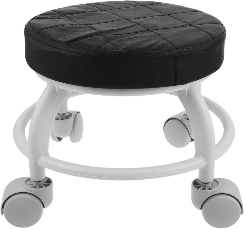 Swivel Rolling Stool with Wheels Portable Small Round Pedicure Footrest Chair for Salon Spa Beauty Workstation Random Color - Image 1