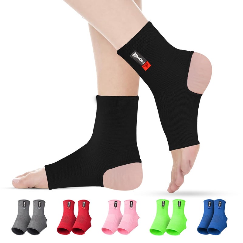 WYOX Ankle Brace for Sprained Ankle  Stabilizer Brace for Women Support for Men Achilles Tendonitis Wrap and Compression Sleeve  Perfect for Running Gym Boxing and Sports Black LXL