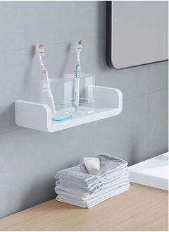 Perfii Plastic Bathroom Shelf for Shower Kitchen Bedroom and Toilet with Self Adhesive Wall Mount  - Image 4