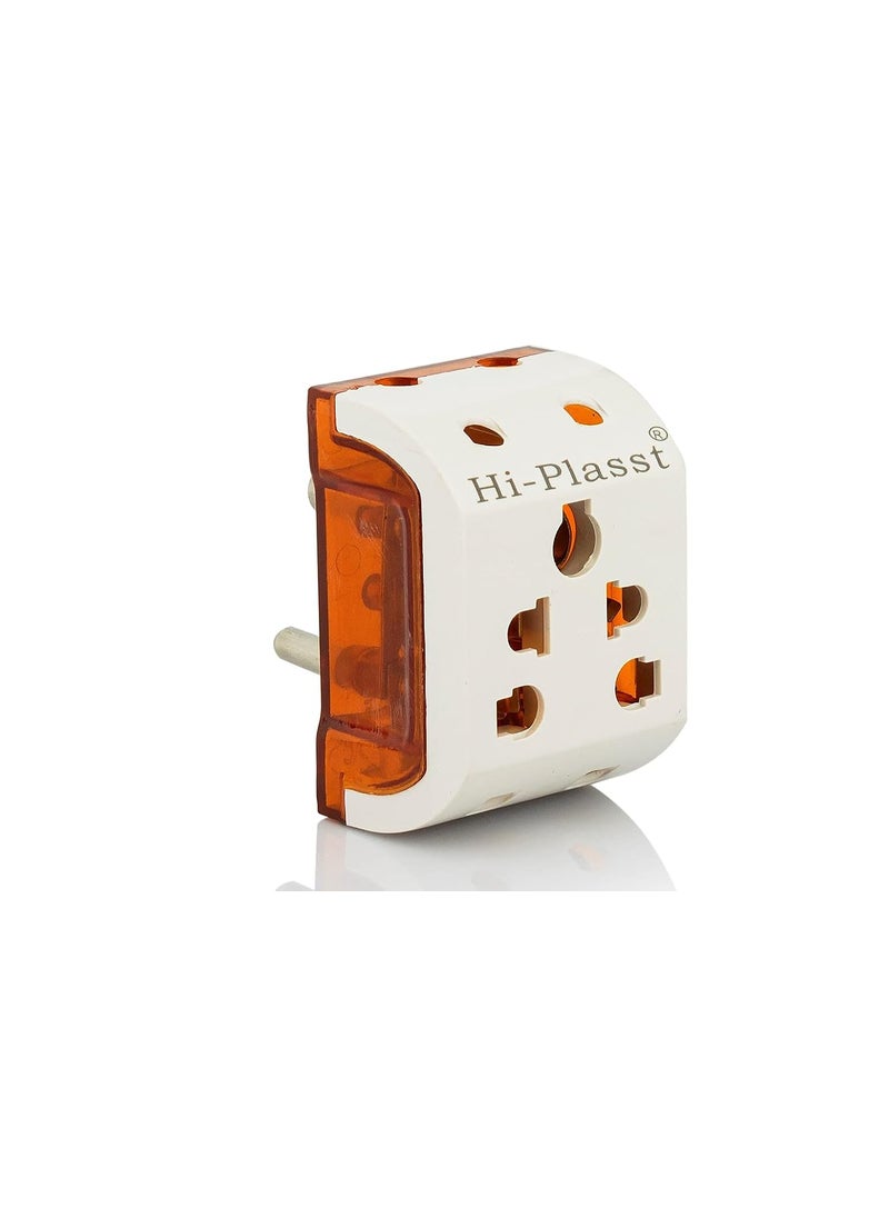 HI PLASST PINS N PLUGS HiPlasst 3pin Multiplug Socket Adapter Pack of 10 5 Way MultiPlug for 2pin 3pin Plug Tops USA to India Converter Plug  - Image 5