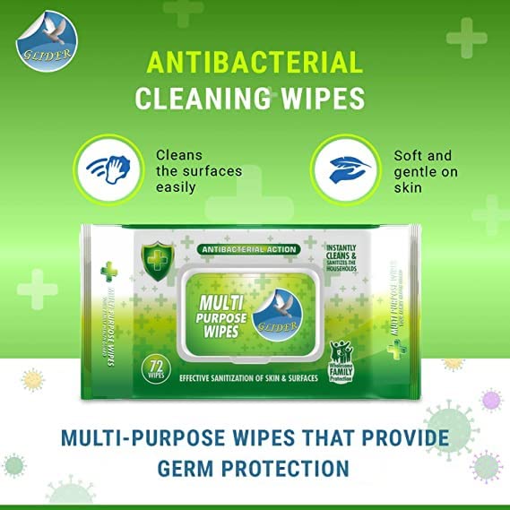 Glider Multipurpose Skin and Surface Wipes with Flip-top (Pack of 2 (144 Wipes)) - Image 4