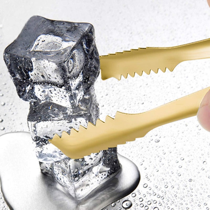 WAFJAMF Stainless Steel 7 Inch Ice Scoop and Tong Set -Gold Plated- Serving Tongs for Bar Sugar Cube Candy Flour Coffee Bean - Image 4