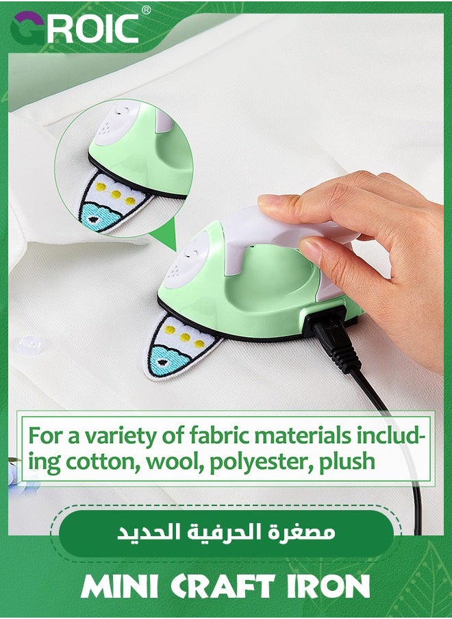 GROIC Mini Craft Iron, Mini Heat Press, Mini Iron Portable Handy Heat Press Small Iron with Charging Base Accessories for Fuse Beads Patch DIY Shoes T-shirts Heat Transfer Vinyl Projects (Light Green)  - Image 5