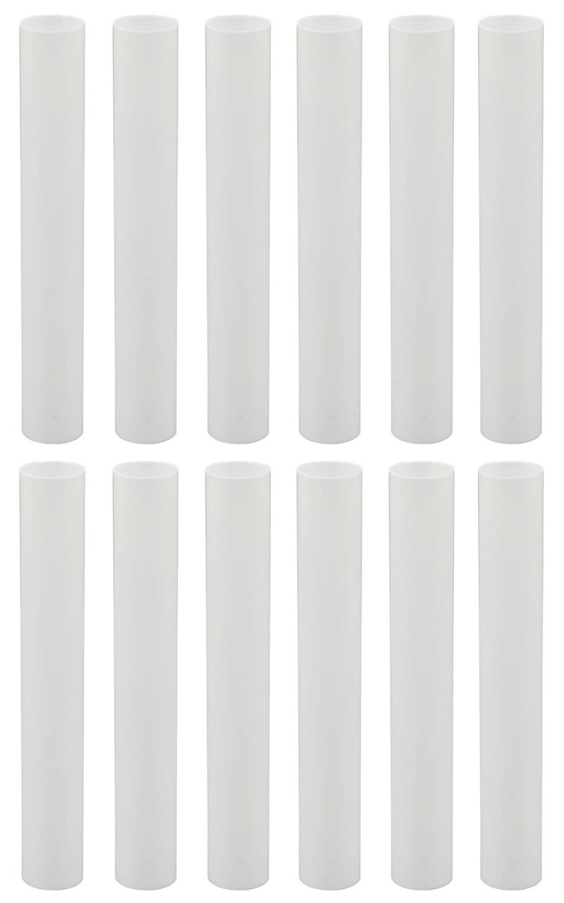 Creative Hobbies 6 White Plastic Candle Covers Sleeves Chandelier Socket Covers 6 Inch Candelabra Base Set of 12