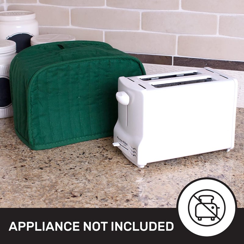 Ritz Premium Universal Two Slice Toaster Cover, 11.25" x 5.75" x 7", Polyester and Cotton Quilted, Fingerprint Protector, Super Soft Appliance Cover And Dust Cover, Dark Green - Image 5