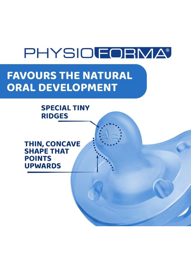 Chicco PhysioForma Soother for Babies (6-16 Months) | Baby Pacifier with Unique Shape to Support Baby's Breathing | Soft Silicon Material | BPA Free (Blue) - Image 4