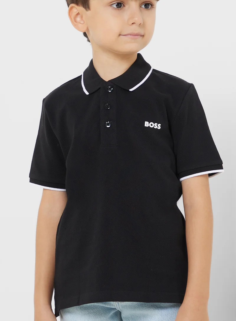 بوس Kids Logo Polo