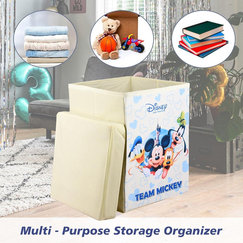 Kuber Industries Toy Storage Box | Laundry Basket for Cloth | Foldable Toy Storage Organizer | Clothes Hamper with Lid & Handles | Storage Basket for Bathroom | 60 LTR | Pack of 2 | Multicolor - Image 4