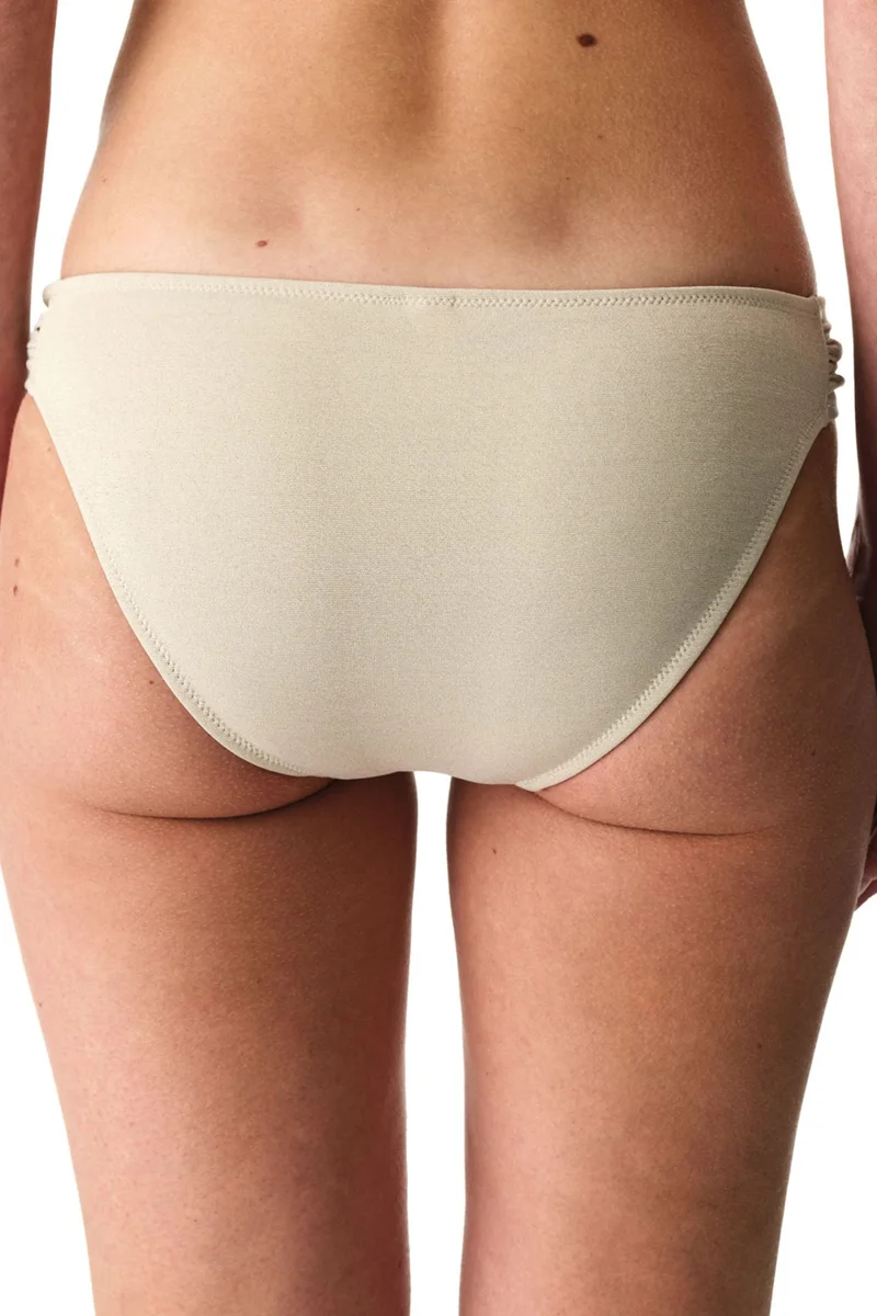 بنتي PENTI Devon Ruched Side Glitter Mid-Waist Bikini Bottom