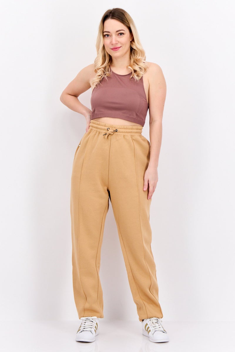 NAUTICA Women Regular Fit Brand Logo Joggers Pant, Beige  - Image 3