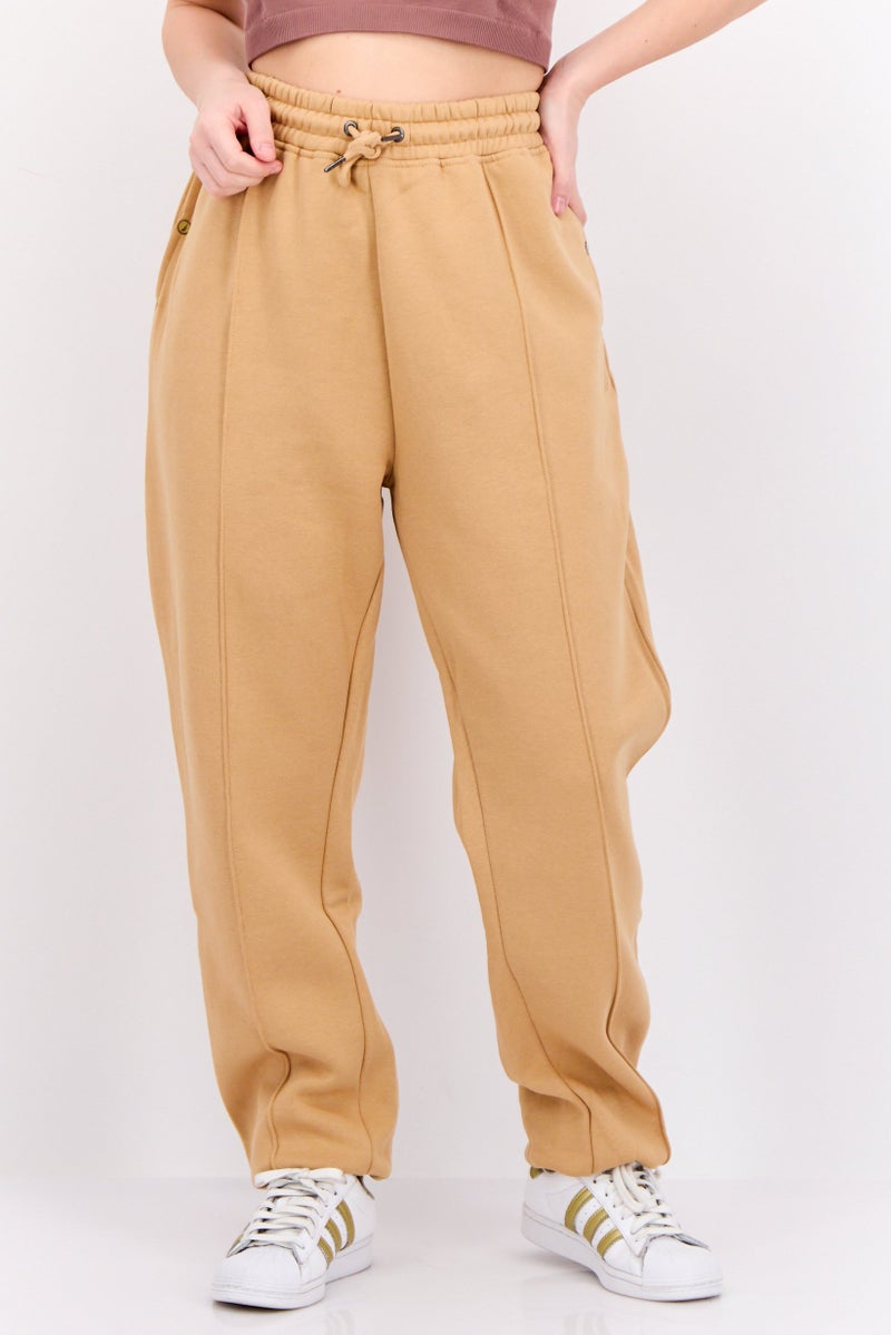 NAUTICA Women Regular Fit Brand Logo Joggers Pant, Beige  - Image 1