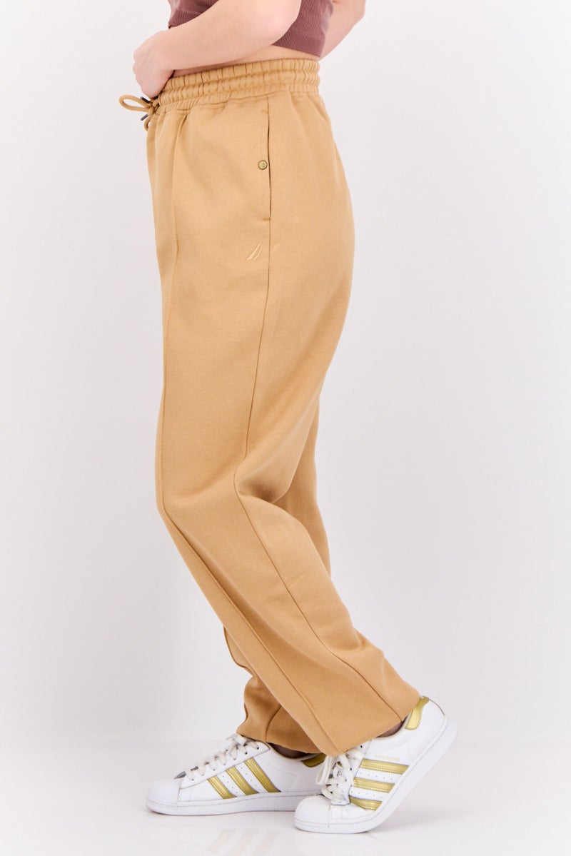 NAUTICA Women Regular Fit Brand Logo Joggers Pant, Beige  - Image 4