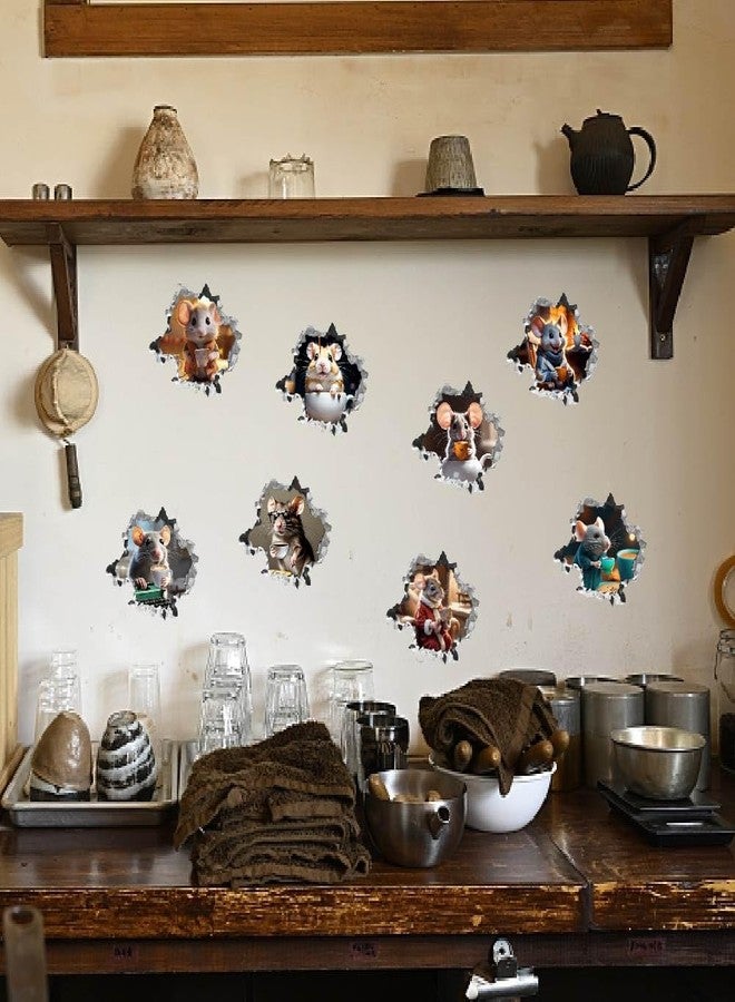 SUPERDANT 3D Mouse Hole Realistic Wall Sticker Mouse Coffee Decal Kids Room Wall Decor Sticker Funny Animal Peel and Stick Stickers Decal for Children Room Kitchen Home Bedroom Classroom - Image 4