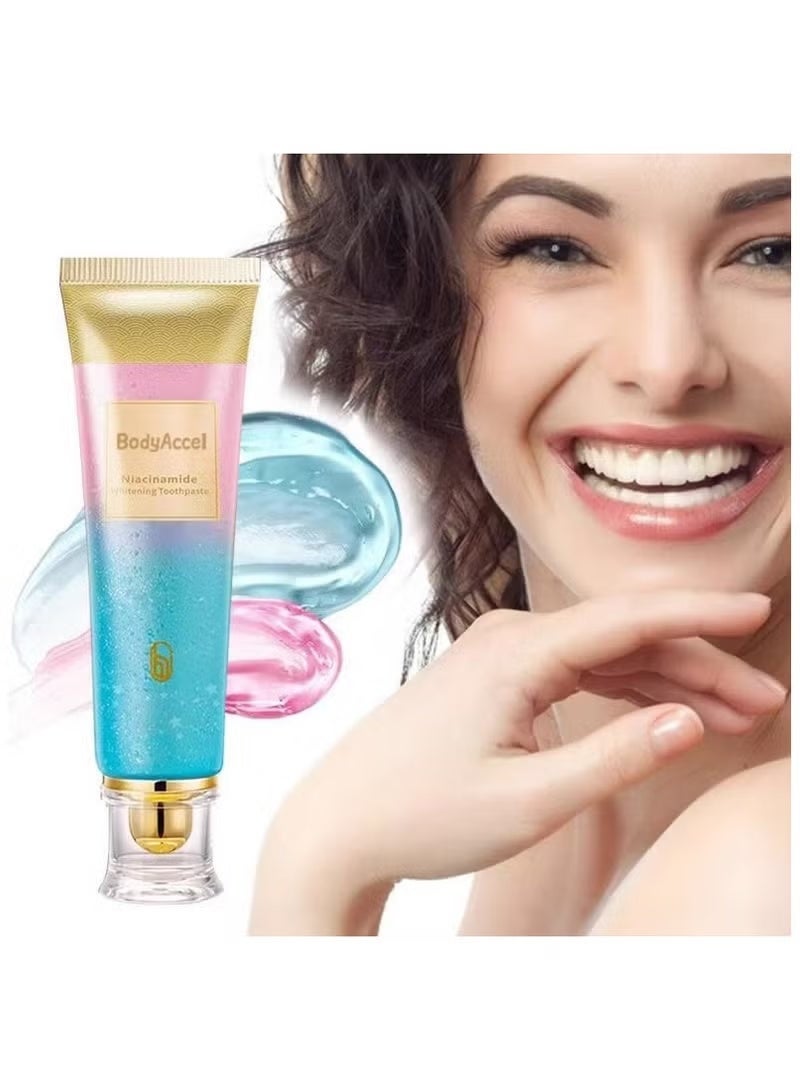 بودي أكسيل Niacinamide تبييض معجون الأسنان, Niacinamide معجون الأسنان, BodyAccel معجون الأسنان, إزالة البقع ثلاثية تبييض معجون الأسنان الطبيعي لطيف, التنفس الطازج - Image 1