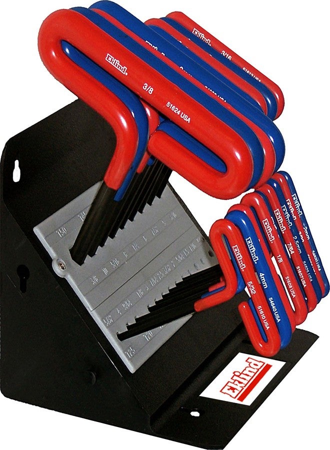 Eklind Tool EKLIND 50618 Cushion Grip Hex allen wrench T-Handle Key Combo- 6in Inch/MM (2 sets 18pc) w/ stand - Image 2