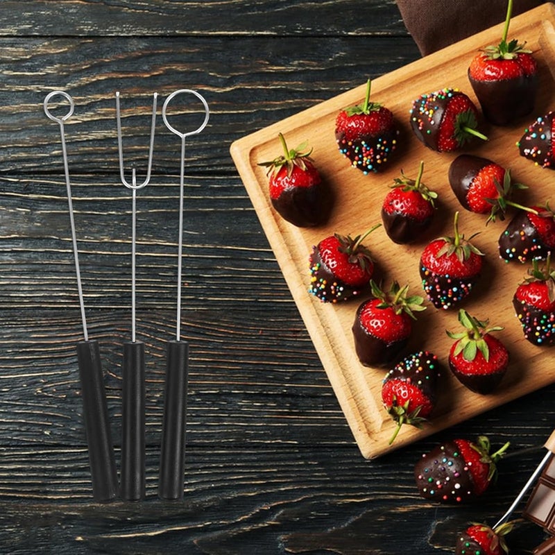 6pcs Stainless Steel Cheese Fondue Forks Chocolate Dipping Tools Dessert Forks Baking Kitchen Utensils for Fruit and Cheese Serving - Image 4