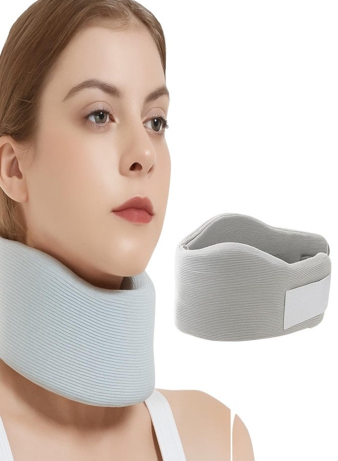 we3 Soft Foam Neck Support Collar for Pain Relief, Cervical Spine Brace for Neck Pain, Travel & Posture Correction (Pack of 1, Grey) - Image 1