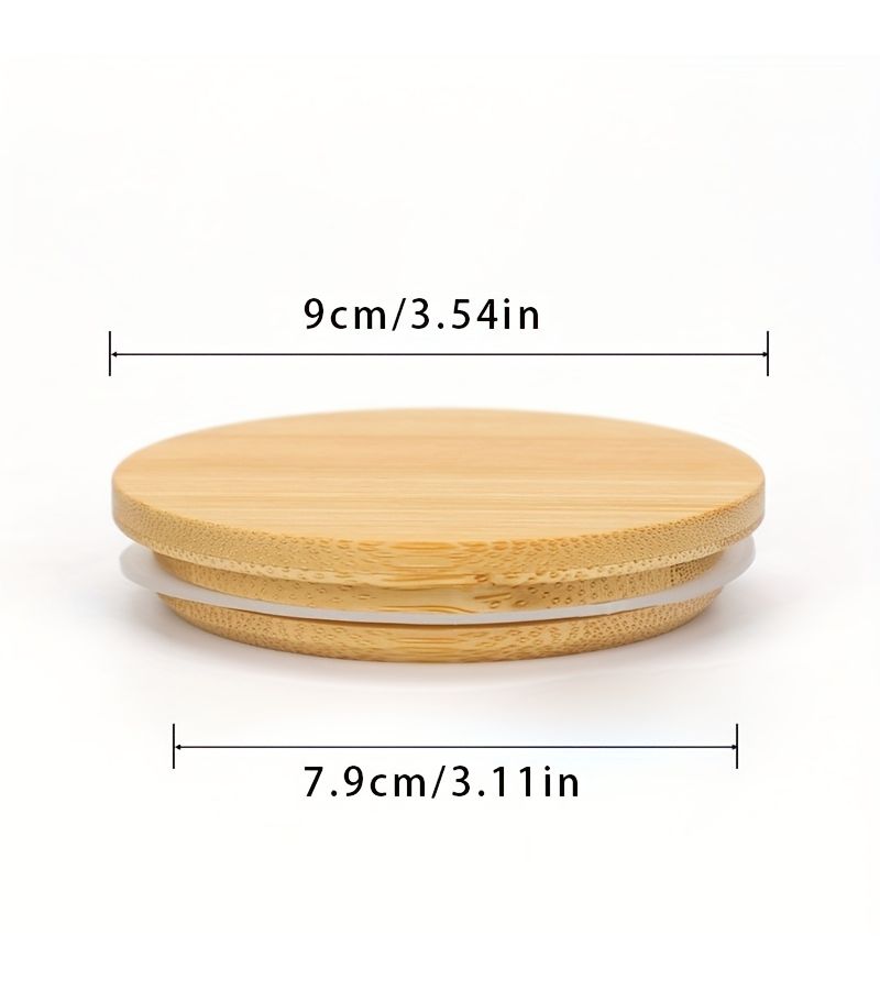 1 Piece 4.33 Inch Natural Bamboo Lid for Glass Bottle Vintage Jar Sealing Mug Perfume Candle - Image 3