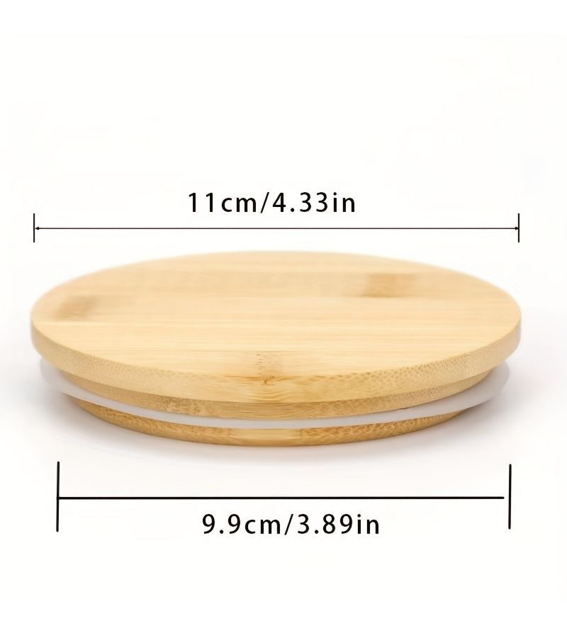 1 Piece 4.33 Inch Natural Bamboo Lid for Glass Bottle Vintage Jar Sealing Mug Perfume Candle - Image 5
