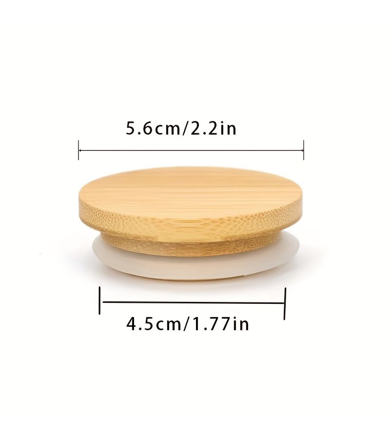 1 Piece 4.33 Inch Natural Bamboo Lid for Glass Bottle Vintage Jar Sealing Mug Perfume Candle - Image 4