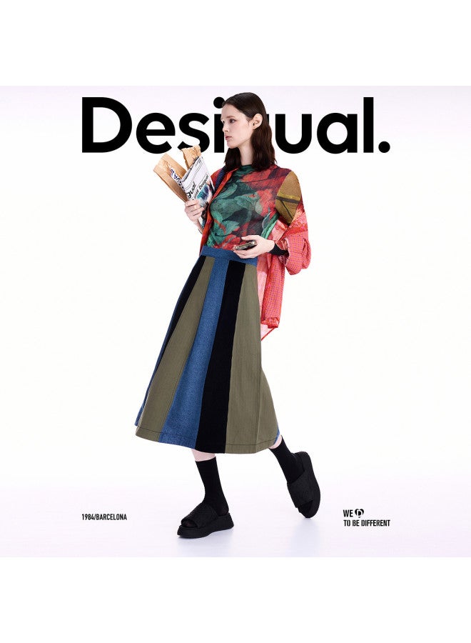 DESIGUAL مجموعة AW25 الجديدة - سترة نسائية محبوكة بطبعة ملونة لامعة مرسومة باليد - Image 3