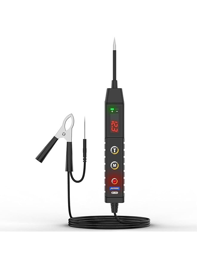 كاست ويف جهاز اختبار دوائر السيارات بمصباح ليد عالي الجودة، ضوء اختبار 9-30 فولت مع سلك ممتد 43 بوصة، مسبار فولاذي صلب حاد، دوائر المركبات، ضوء جهد تيار مستمر منخفض، جهاز اختبار للسيارات والشاحنات والبحرية والدراجات النارية والسيارات الرياضية متعددة الاستخدامات - Image 1