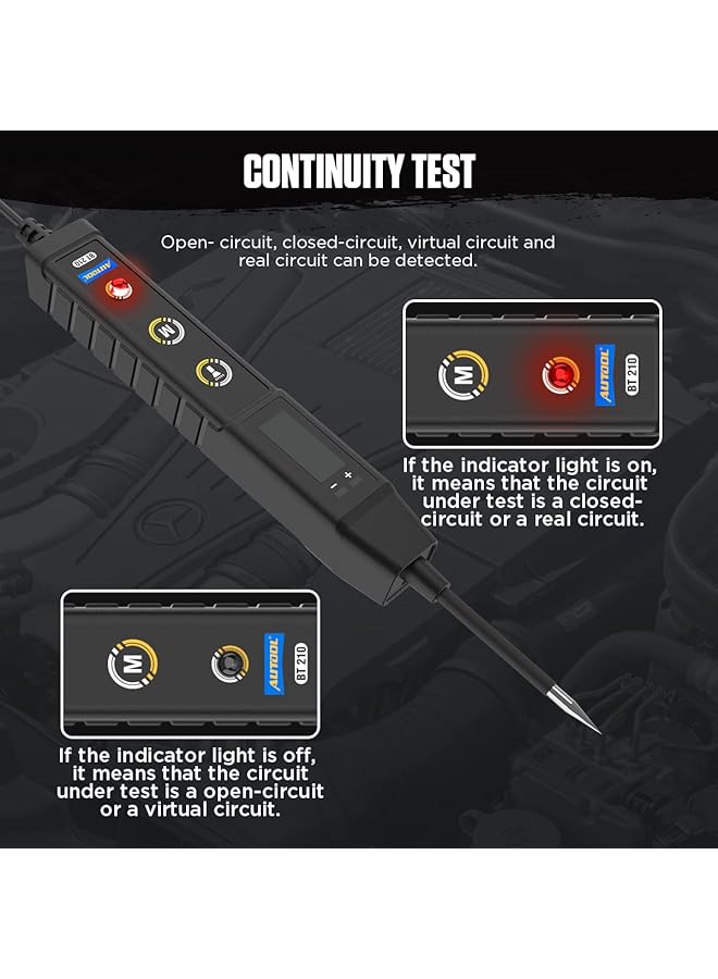كاست ويف جهاز اختبار دوائر السيارات بمصباح ليد عالي الجودة، ضوء اختبار 9-30 فولت مع سلك ممتد 43 بوصة، مسبار فولاذي صلب حاد، دوائر المركبات، ضوء جهد تيار مستمر منخفض، جهاز اختبار للسيارات والشاحنات والبحرية والدراجات النارية والسيارات الرياضية متعددة الاستخدامات - Image 4
