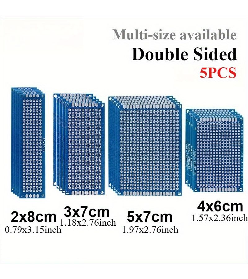 5pcs 1.57x2.36inch Double Sided Prototype Circuit Boards DIY Electronic Kit - Image 1