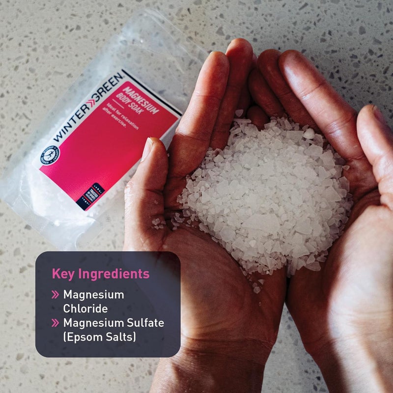 Wintergreen Magnesium Bath Soak 10 x 100g Sachets Epsom Salt and Magnesium Flakes for Muscle Recovery Relaxing Body Soak Premium Bath Products - Image 3