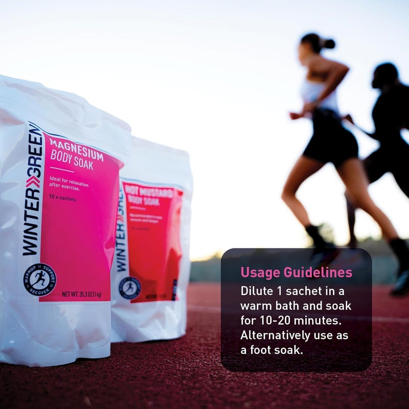 Wintergreen Magnesium Bath Soak 10 x 100g Sachets Epsom Salt and Magnesium Flakes for Muscle Recovery Relaxing Body Soak Premium Bath Products - Image 4