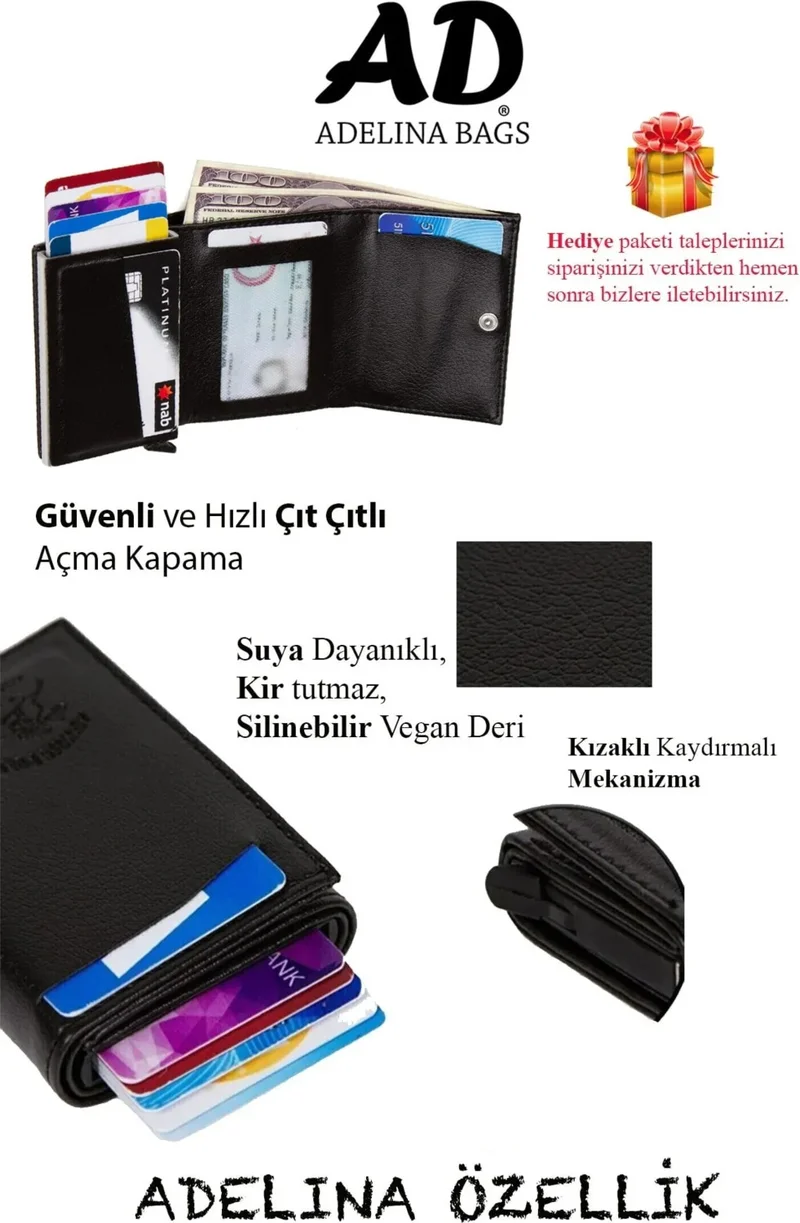 نيويش بولو Black Chest and Shoulder Bag Body Bag and Mechanical Card Holder Wallet
