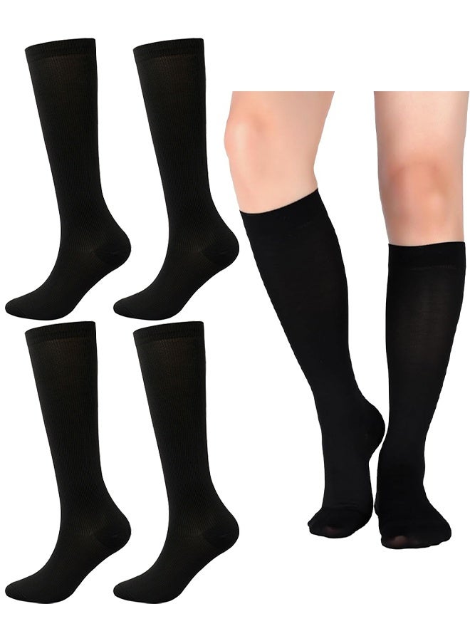 HS Compression Socks, 2 Pairs For Women And Men, 20-30 mmHg Is Best For Athletic, Travel, Running, Fitness, Reduce Calf Pain Faster Recovery S/M And L/XL Long Football Socks Grip Socks - Image 1
