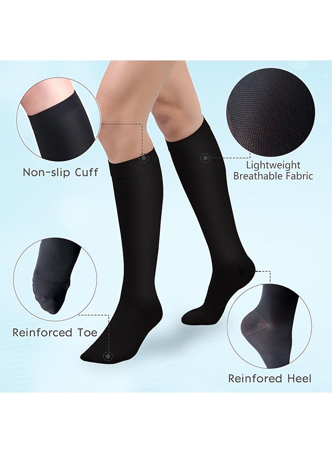 HS Compression Socks, 2 Pairs For Women And Men, 20-30 mmHg Is Best For Athletic, Travel, Running, Fitness, Reduce Calf Pain Faster Recovery S/M And L/XL Long Football Socks Grip Socks - Image 3