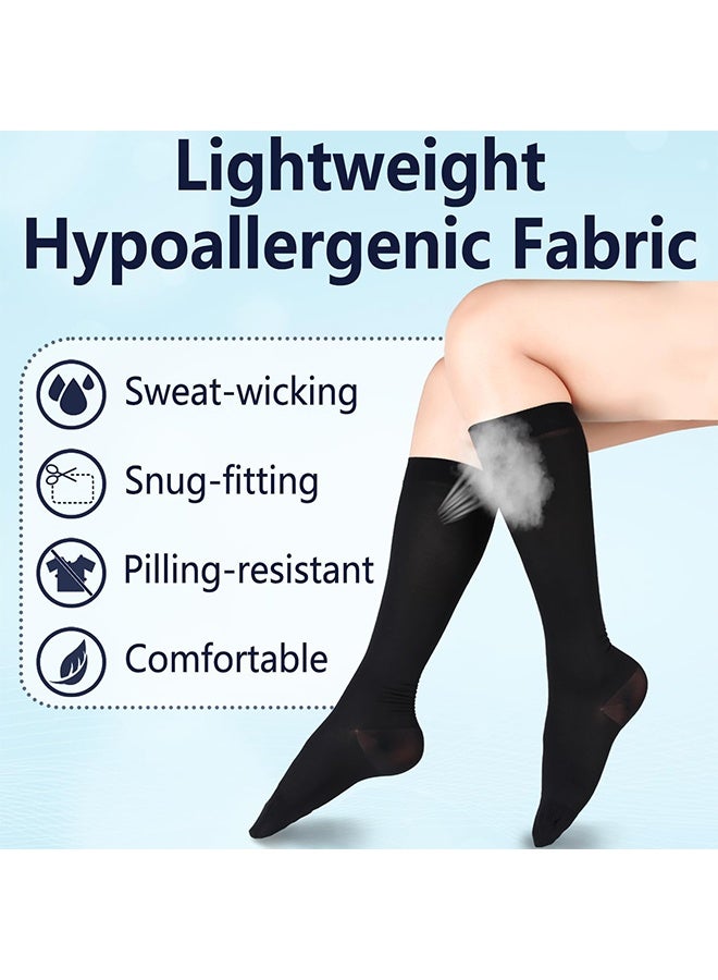 HS Compression Socks, 2 Pairs For Women And Men, 20-30 mmHg Is Best For Athletic, Travel, Running, Fitness, Reduce Calf Pain Faster Recovery S/M And L/XL Long Football Socks Grip Socks - Image 5